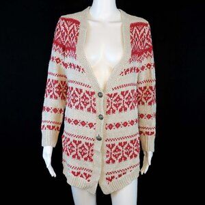 J. JILL Holiday Fair Isle Sequin Cardigan Sweater
